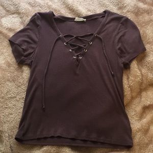 Tie up purple shirt from tillys